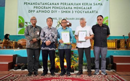 Apindo dan SMKN 3 Yogyakarta Kerja Sama Program Pengusaha Mengajar