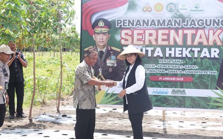 Penanaman Jagung Serentak Polres Kulonprogo di Karangwuni dalam Mendukung Swasembada Pangan 2025