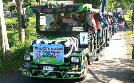 Ratusan Siswa-Siswi TPQ Se-Kecamatan Polanharjo Klaten Pawai Sambut Ramadan