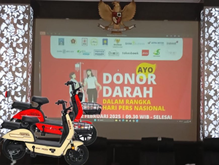 Donor Darah PWI Sleman Berhadiah Sepeda Listrik