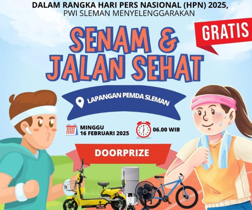 Jalan Sehat PWI Sleman Berhadiah Sepeda Listrik