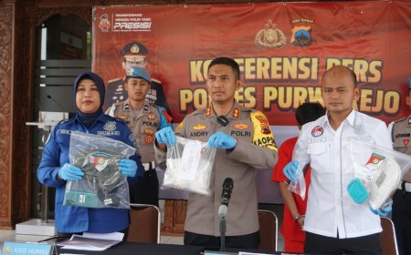 Polres Purworejo Ungkap Peredaran Sabu 852 Gram