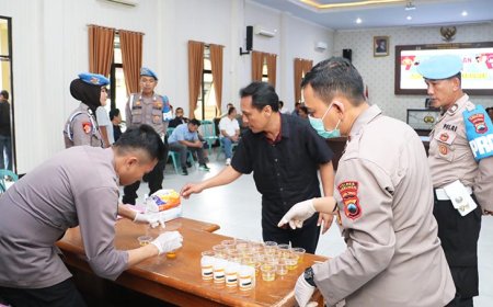 Deteksi Dini Penyalahgunaan Narkoba, 60 Anggota Polres Kebumen Tes Urine