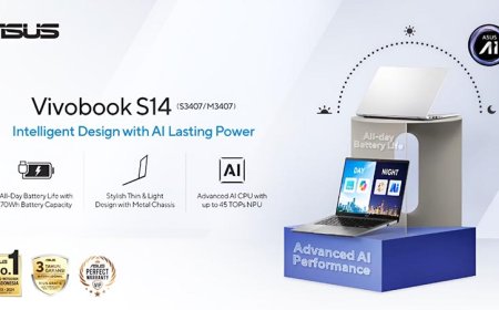 Laptop AI Modern ASUS Vivobook S14, Desain Tipis, Tangguh dan Ditenagai "Hardware Powerful"