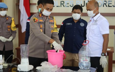 Polres Purworejo Memusnahkan Sabu 841 Gram