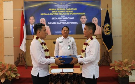 Sertijab Kepala Rutan Kelas IIB Purworejo, Eko Ari Wibowo Digantikan David Saptoaji Putra
