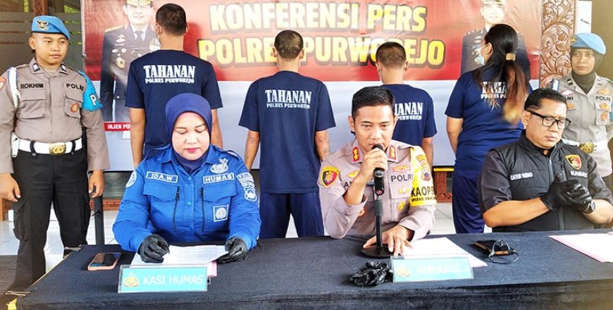 Polres Purworejo Bekuk Komplotan Penagih Hutang Pelaku Kekerasan