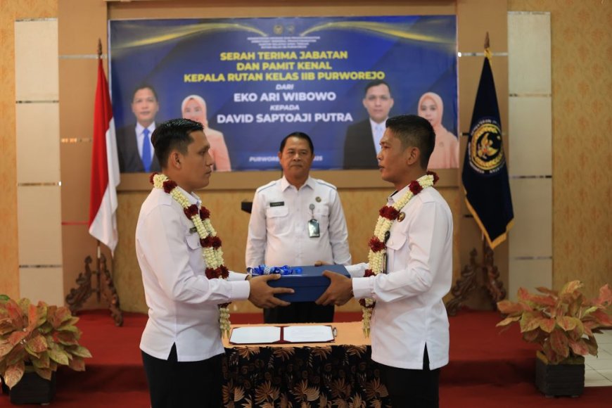 Sertijab Kepala Rutan Kelas IIB Purworejo, Eko Ari Wibowo Digantikan David Saptoaji Putra