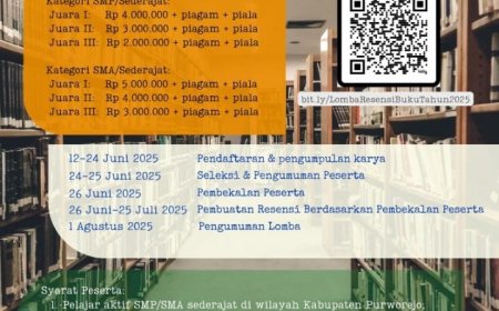 Dinas Perpustakaan Purworejo Gelar Lomba Resensi Buku, Hadiah Puluhan Juta untuk Pelajar