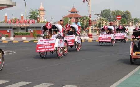 Khitan Gratis Hari Bhayangkara di Kebumen, Peserta Naik Becak Hias Keliling Kota