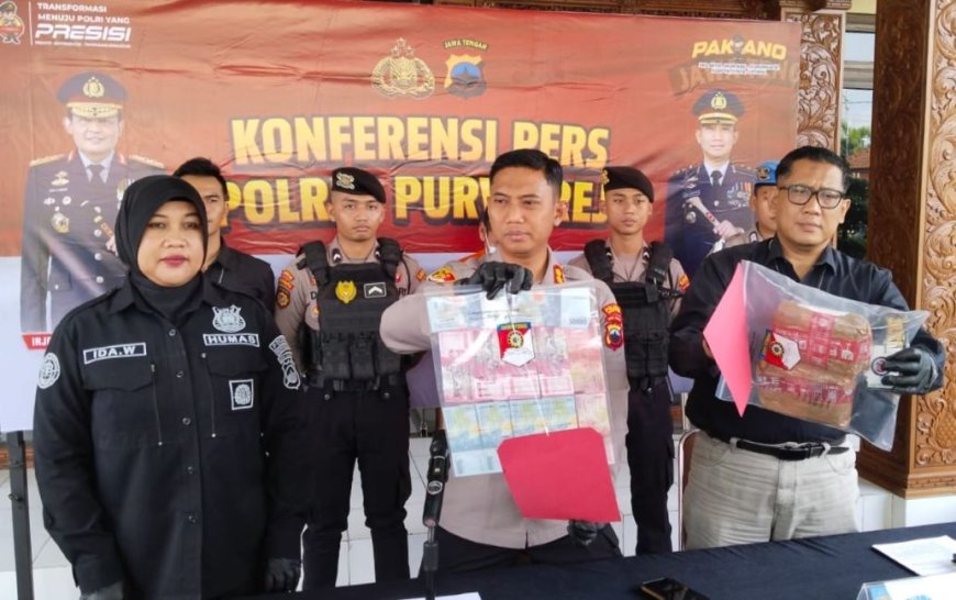 Polres Purworejo Tangkap Pengedar Uang Palsu