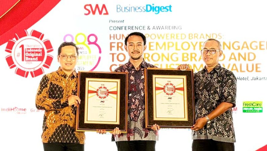 JNE Sabet Penghargaan Ganda di Indonesia Original Brands Award 2025