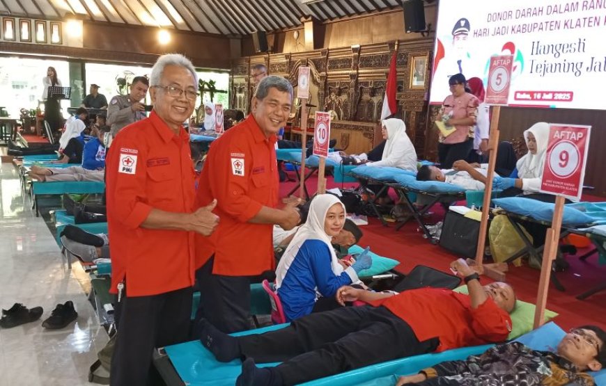 PMI Klaten dan Panitia Hari Jadi Kabupaten Klaten Gelar Donor Darah