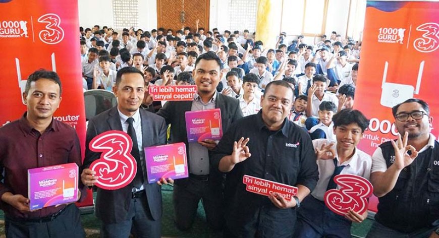 Jembatani Kesenjangan Digital, Tri dan 1.000 Guru Foundation Salurkan 1.000 Router ke Pelosok Negeri
