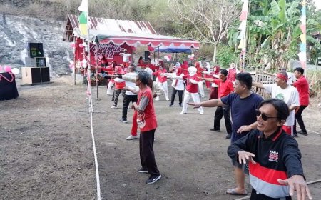 Peringati HUT ke-80 RI, Warga Perumnas Trimulyo Bantul Gelar Senam Sehat dan Skrining Kesehatan