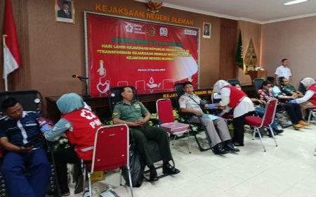 Kejari Sleman Gelar Donor Darah Peringati Hari Lahir Kejaksaan
