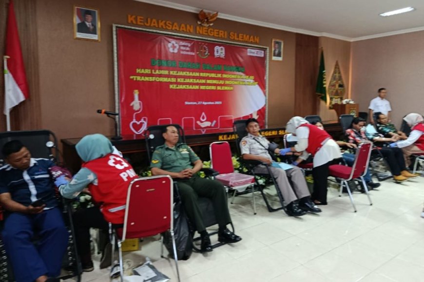 Kejari Sleman Gelar Donor Darah Peringati Hari Lahir Kejaksaan