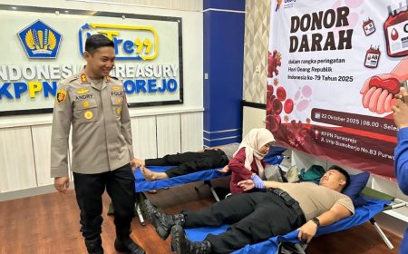 Peringati HUT ke-74 Humas Polri, Polres Purworejo Gelar Donor Darah
