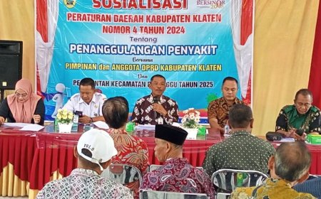 Anggota DPRD Klaten Sosialisasi Perda Penanggulangan Penyakit di Kantor Desa Delanggu