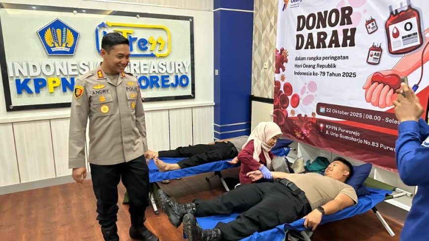 Peringati HUT ke-74 Humas Polri, Polres Purworejo Gelar Donor Darah