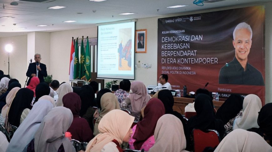 Ganjar Pranowo Ajak Mahasiswa UNISA Kritis tapi Santun