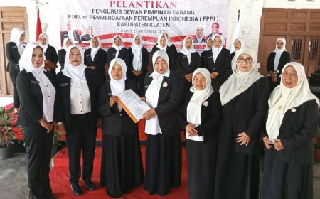 Pengurus FPPI Klaten Dilantik, Bupati Dorong Perempuan Jadi Subyek Pembangunan