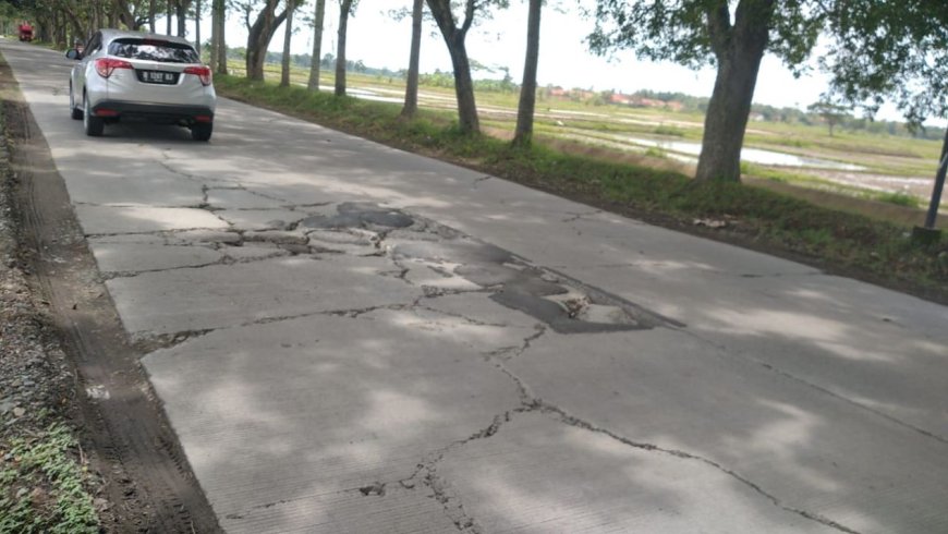 Jalan Penghubung Jalur Selatan Pansela Jawa Retak-retak
