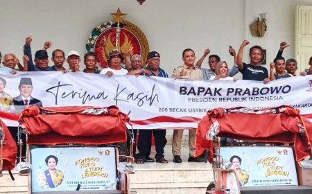 Dari Dana Pribadi, Presiden Prabowo Bantu 200 Becak Listrik Produk Pindad untuk DIY