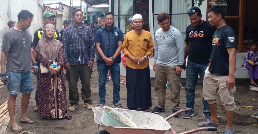 Gandeng CSG, Paseduluran BTA Nusantara Bantu Pengecoran Halaman Ponpes