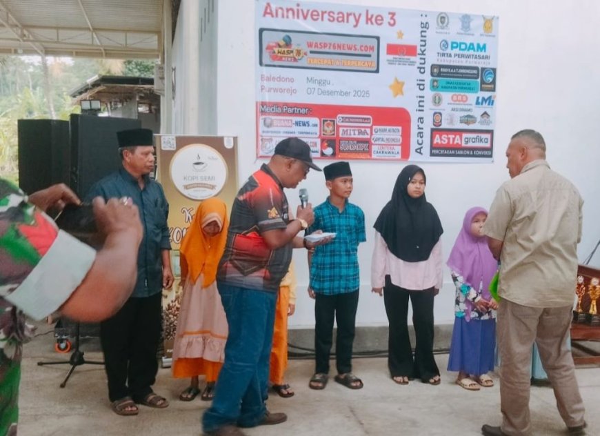 Tasyakuran dan Santunan Anak Yatim Menandai HUT ke-3 Wasp76news