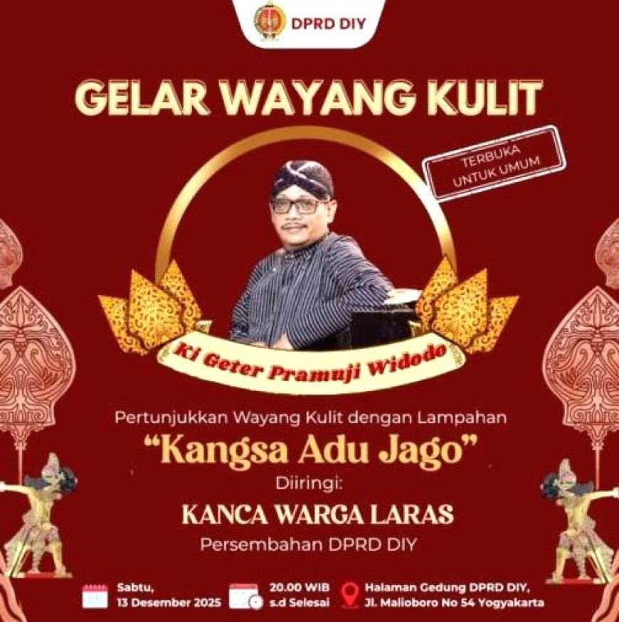 Pentas di DPRD DIY Sabtu Malam, Dalang Ki Geter Pramuji Angkat Lakon Kangsa Adu Jago