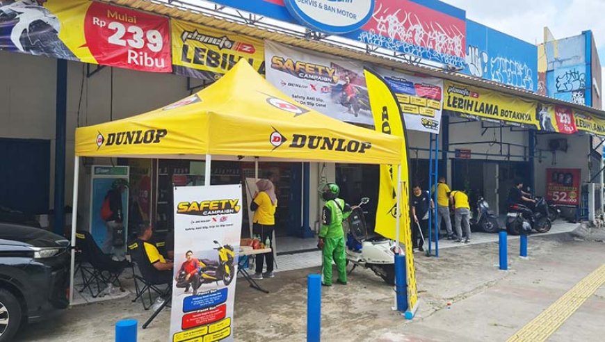 Grip on Slip Gone! Dunlop dan Planet Ban Pasang "Benteng" Keselamatan di Jalanan Jabodetabek