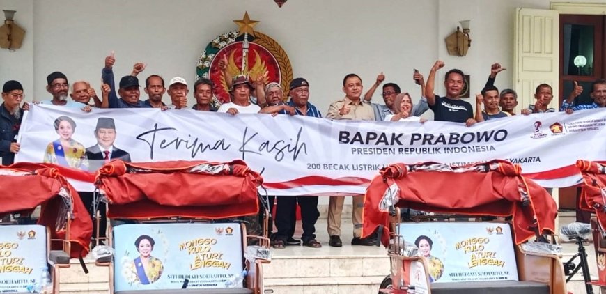 Dari Dana Pribadi, Presiden Prabowo Bantu 200 Becak Listrik Produk Pindad untuk DIY