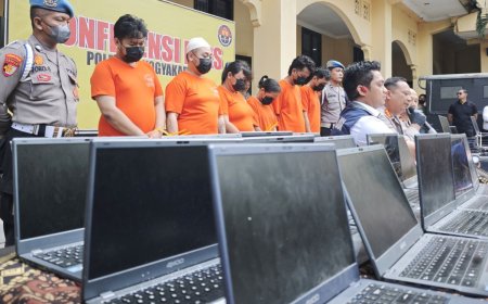 Polresta Yogyakarta Bongkar Markas Love Scamming di Jalan Gito Gati