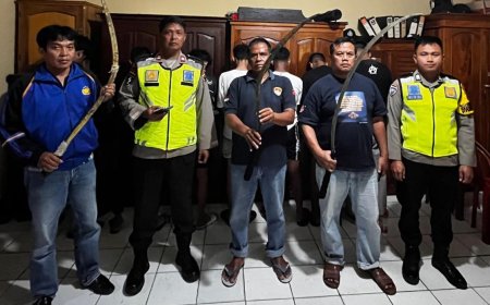 Tujuh Remaja di Kebumen Diamankan Polisi Saat Konvoi Bawa Sanjata Tajam