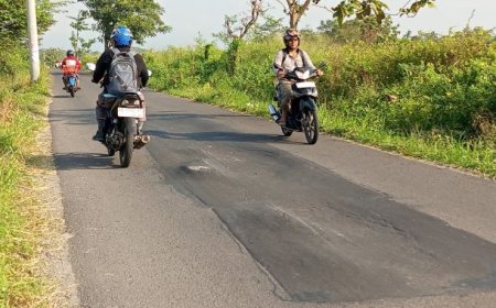 Ruas Jalan Manjungan-Tempursari Klaten Rusak Lagi