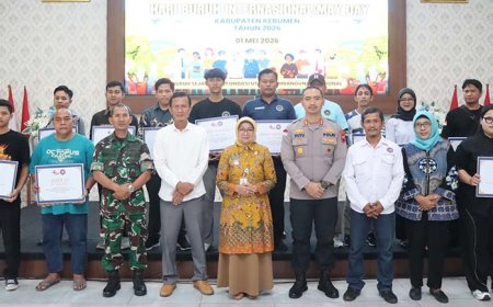 Peringatan Hari Buruh Penuh Makna: KSPSI Kebumen Beri Penghargaan Pekerja SPPG Tanpa Gelar Aksi Jalanan