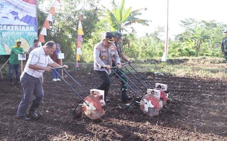 Sinergi Nyata Ketahanan Pangan: Kapolres Purworejo Tanam Jagung dan Beri Perlindungan Sosial untuk Petani