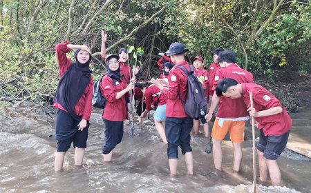 Gaya Keren Mahasiswa Geografi UNY, Turun ke Lumpur Baros Demi Selamatkan Pesisir Bantul