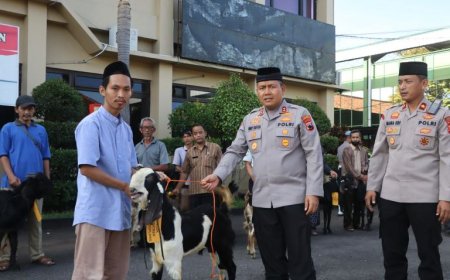 Polres Purworejo Bagikan Hewan Kurban 2 Sapi dan 22 Kambing