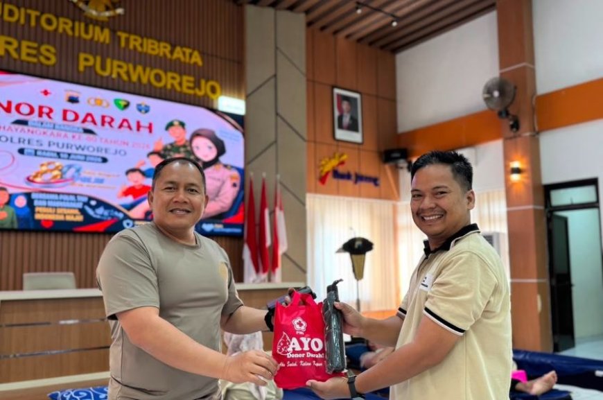 Sambut Hari Bhayangkara ke-80, Polres Purworejo Gelar Donor Darah